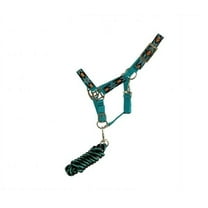 Showman Pony Southwest Design Turquoise Nylon Halter w/ Lead