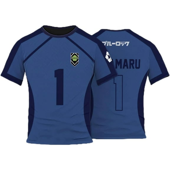Blue Lock Camiseta Isagi Yoichi Meguru Bachira Azul Jersey Cosplay Camisa Sprots Camiseta de manga corta Unisex