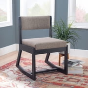 Linon Sutton Modern 2-Position Sled Base Lounge Chair, Beechwood with Stone Fabric