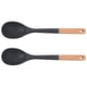 thumbnail image 3 of 2 cucharas grandes de silicona para cocinar con mango de madera antiadherente, resistentes al calor, para cocinar, servir, untar y mezclar., 3 of 6