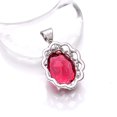 thumbnail image 2 of Pink Rubellite Tourmaline 925 Silver Platinum Plated Pendant 1.00" P78021, Tourmaline Pendant, Gift For Her, Oval Pendant, Pink Pendant, 2 of 2