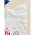 thumbnail image 5 of Baby Girl My First 4th of July Outfits Newborn Infant American Flag Romper Top+Ruffle Shorts +Headband Set 3Pcs Summer Clothes, 5 of 8