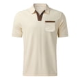 thumbnail image 4 of Fnnxeal Mens Polo Shirts Waffle Short Sleeve Summer Casual Collared Solid Polo Khaki Shirts for Men Size 3XL, 4 of 5