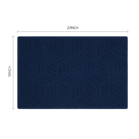 Mainstays Solid High Low Loop Kitchen Mat 18"x 27" Navy Blue