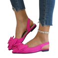 thumbnail image 4 of Willtoo Bow Pointed Toe Dress Flat Shoes for Women Elastic Back Slingback Flats Fashion Casual Adjustable Ankle Strap Shoes, 4 of 6