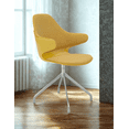 thumbnail image 4 of Adora Swivel Accent Chair with Upholstered Seat and Back, Mustard, 4 of 8