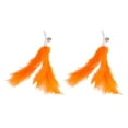 thumbnail image 1 of Repuestos de varita de plumas Unique Bargains de 2 piezas para interacción con mascotas, accesorios de recarga para varitas de gato para gatos de interior y exterior en naranja y blanco, 1 of 7