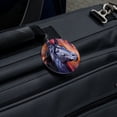thumbnail image 5 of Black Horse Portrait Painting Indigo Night Round Luggage ID Tag Card Suitcase Carry-On, 5 of 8