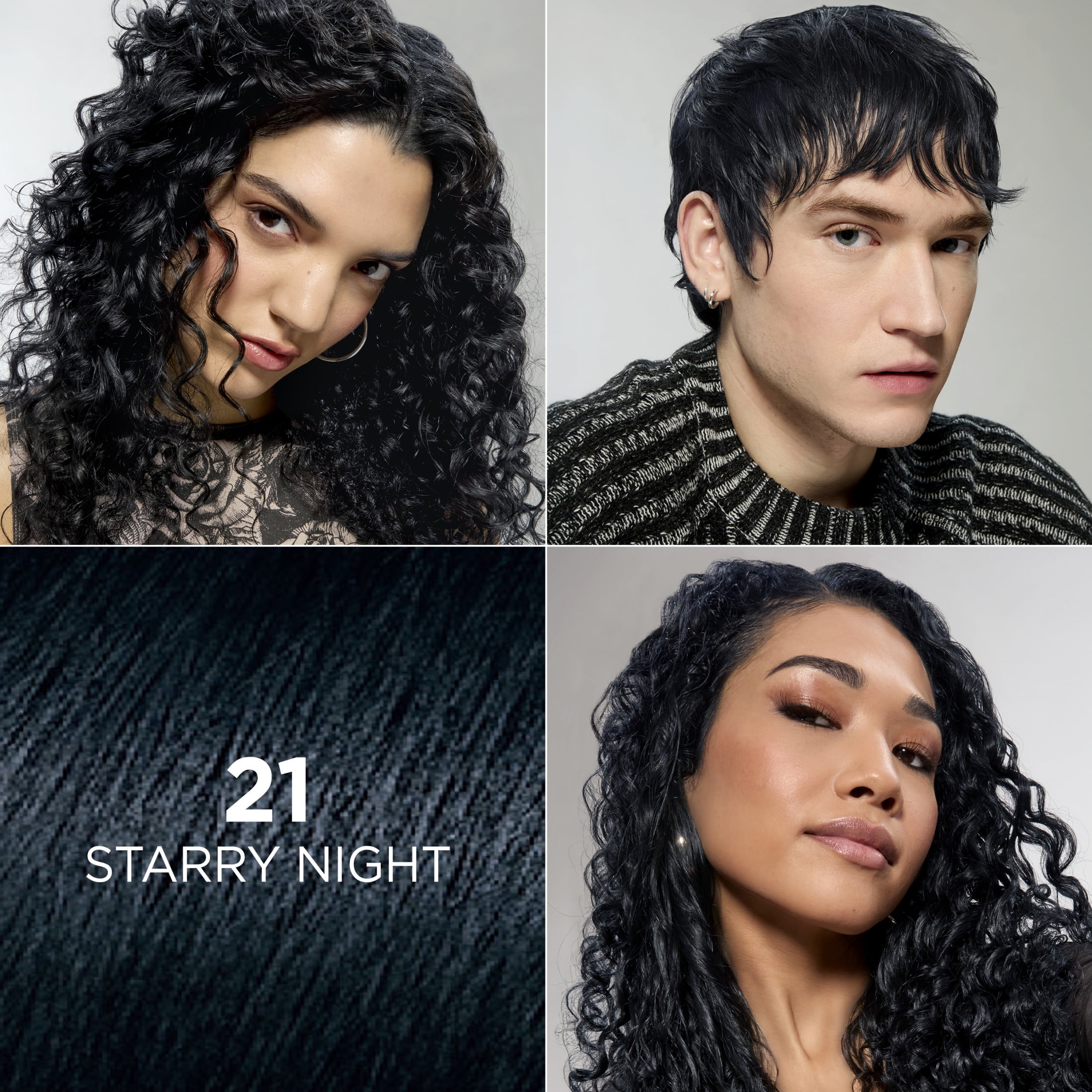 L'Oreal Paris Feria Permanent Hair Color, 21 Starry Night Bright Black