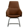thumbnail image 2 of LeisureMod Celeste Modern Leather Conference Office Chair with Upholstered Seat and Armrest (Dark Brown), 2 of 4