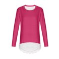thumbnail image 5 of ZOYOEN Girls Shirts with Lace- Long Sleeve Casual Fashion Soft Kids Fall Tops Hot Pink Size 4-14, 5 of 7