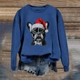 thumbnail image 5 of Fiaer Crew Neck Women Christmas Sweatshirts Long Sleeve Fog Printed Tops Plus Size Casual Fashion Fall Cozy Pullover Dark Blue M, 5 of 5