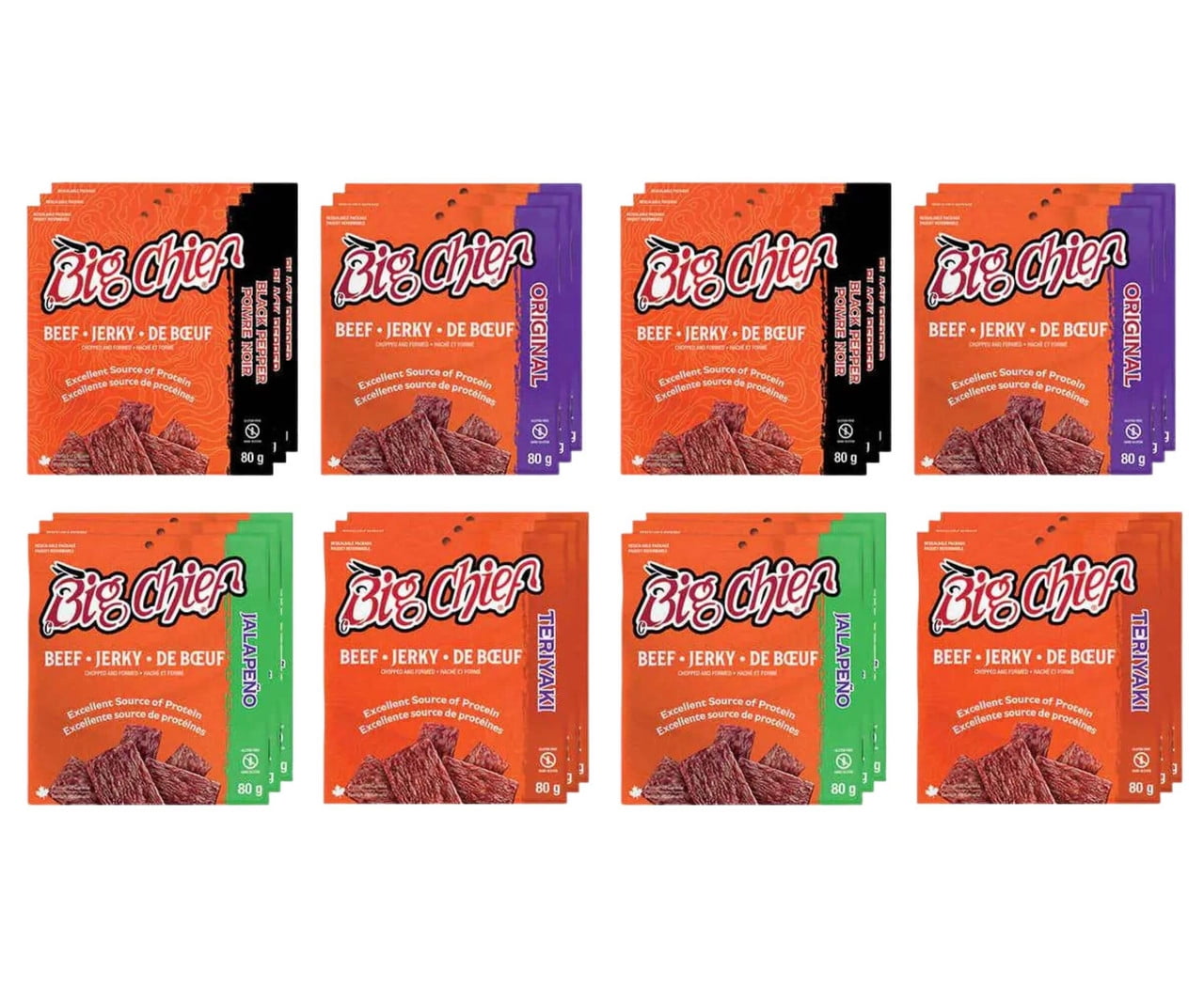 big chief beef jerky calories