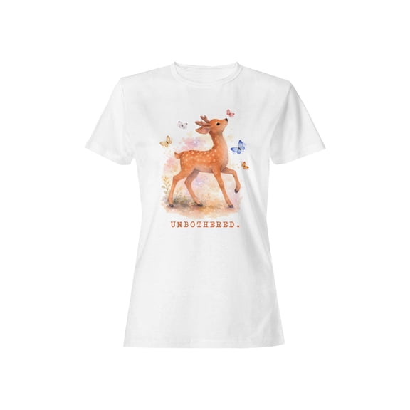 Unbothered Deer and Butterflies Women's T-shirt