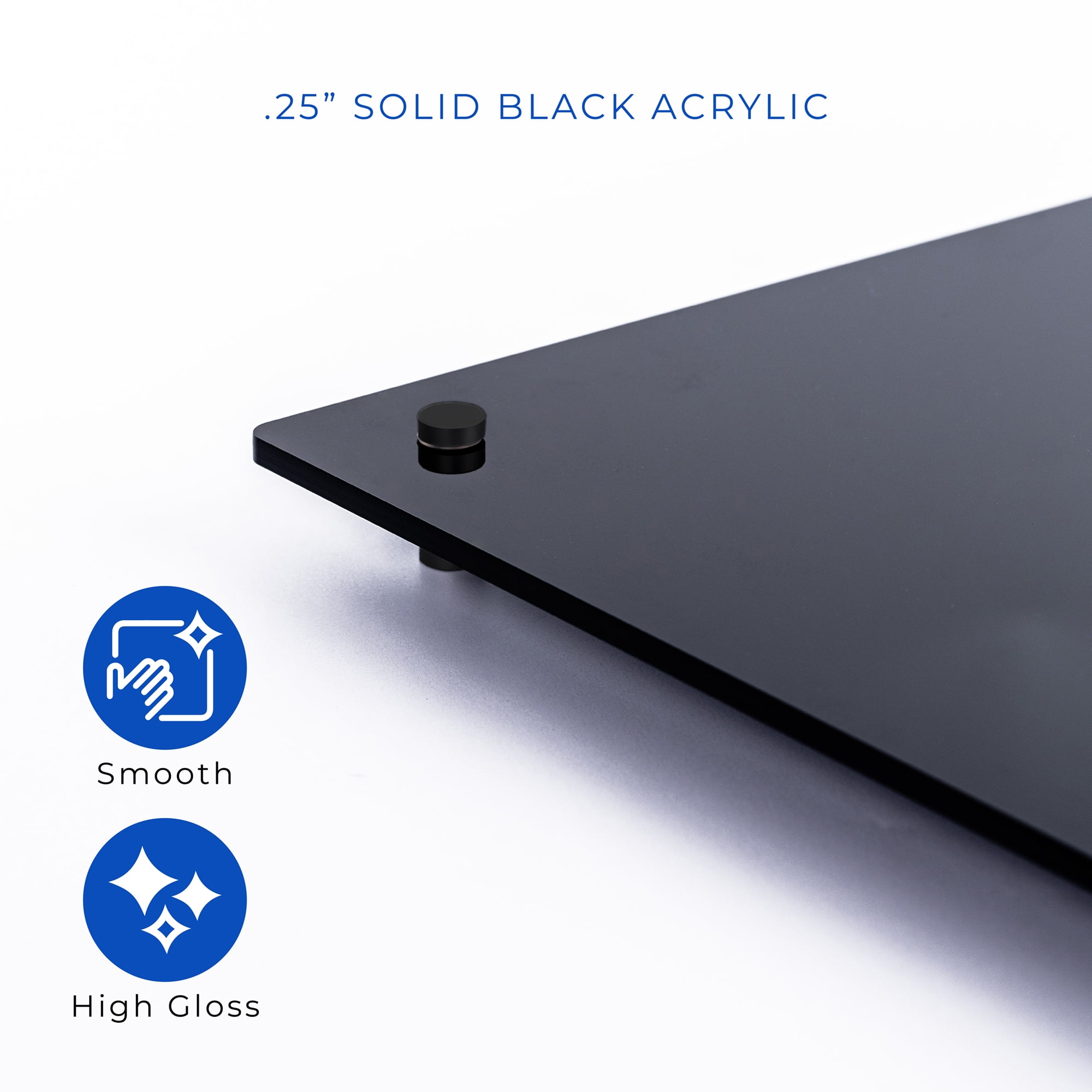 21x28 Dry Erase Board for Wall - with .25 Black Acrylic and Black Stand Off Finish - Perfect Whiteboard for Office, Home, Classroom - Durable and Stylish .25 Black Acrylic Dry Erase Board