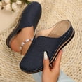 thumbnail image 6 of Women'S Slip On Loafers With Wedge Heel And Embroidery Detail In Pu Material Size 39 Us 7 For Casual Wear And Outdoor Use Dark Blue, 6 of 9
