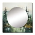 thumbnail image 2 of Designart "Bold horizon Canada Emerald Wilderness I" Landscapes Square Mirror Wall Decor Traditional - Large Green Square Bathroom Mirror - Square Printed Wall Mirror Art, 2 of 5