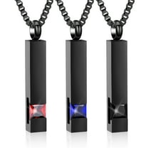 Crystal Cremation Urn Jewelry Cube Memorial Ashes Necklace Pendant Keepsake- Black Birthstone Series