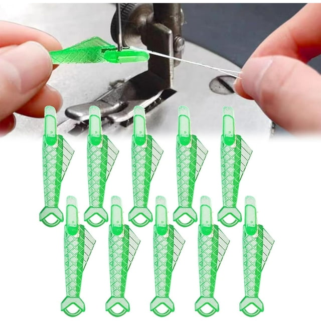Yazoeia 10 Pcs Fish Mouth Sewing Machine Needle Threader, Mini Portable Needle Threaders, New Sewing Needle Threader Simple Needle Threader, Quick Sewing Machine Needle Threaders Tool CJC912-112301