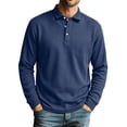 thumbnail image 2 of Hearthz Polo T Shirts for Men Soft Breathable Moisture Wicking Mens Long Sleeve Tee Shirts Plain Collared Mens Golf Polo Shirts Navy XXL, 2 of 5