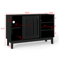 thumbnail image 4 of Hassch Buffet Sideboard with 2 Sliding Doors, 47.3 inch Kitchen Storage Cabinet with Open Shelves, Coffee Bar Cabinet for Living Room, Dining Room, Hallway, Black, 4 of 7