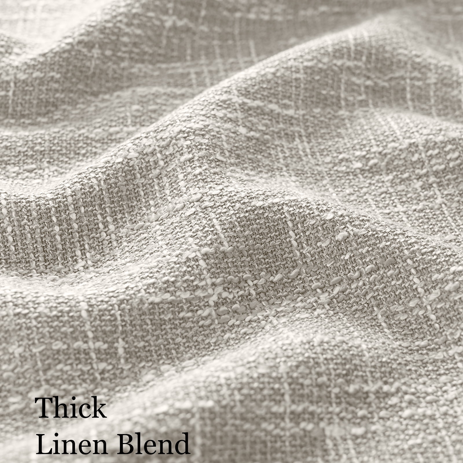 RISSIEN Extra Long Burlap Linen Farmhouse Curtains 216 inch Length 2 Panels for 2 Story High Living Room Textured Thick Light Filtering Privacy Window Drapes with Grommet 18ft (52x216 Beige)