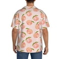 thumbnail image 3 of Fotbe Peach With Leaves Camisa Estampada de Manga Corta para Hombre, Casual de Verano, Estilo Playero, Sin Arrugas-X-Large, 3 of 5