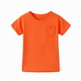 thumbnail image 3 of NOLDARES Girls Short Sleeve T Shirts Kids Summer Crewneck Tops Basic Tees(Orange,8-9 Years), 3 of 9