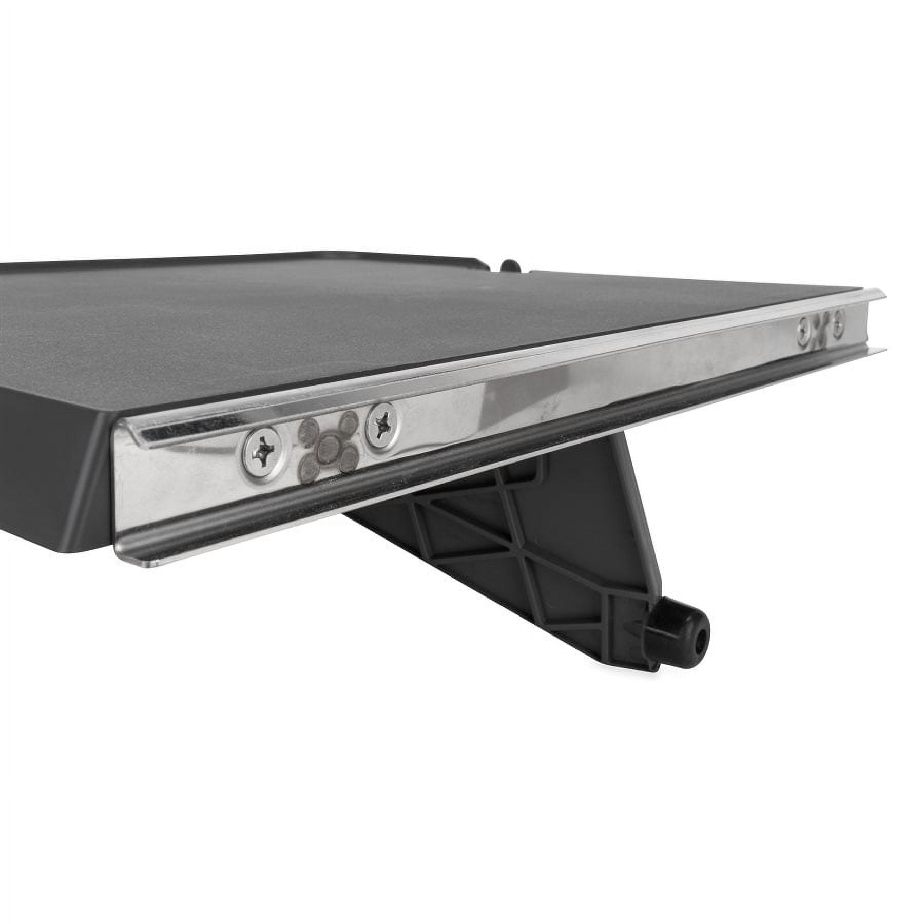 Camco Camper/RV Rail Mount Table | Features Hook and Holes for Hanging Grill Utensils & Measures 16 13/16-Inches Wide x 12 11/16-Inches Deep (58175)