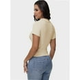 thumbnail image 2 of Women's Summer Short Sleeve Shirt V-Neck Collar Pullover Tops Lightweight Knit Polo Shirt, 2 of 4