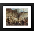 thumbnail image 2 of Prosper Lafaye 14x12 Black Modern Framed Museum Art Print Titled - The Duke of Orleans, Going to the Town Hall, Crosses Place Du Chatelet, July 31, 1830 (1830), 2 of 5