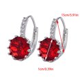 thumbnail image 2 of Guodhu Elegant Round Shaped Zirconia Studs Earrings, Stainless Steel Unisex Jewelry for Women & Men, Valentine's Wedding Anniversary Christmas Gift Set in Blue Red, 2 of 2