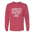 thumbnail image 2 of Wild Bobby,World's Okayest Dad Gift, Father's Day, Men Long Sleeve Shirt, Vintage Heather Red, Small, 2 of 3