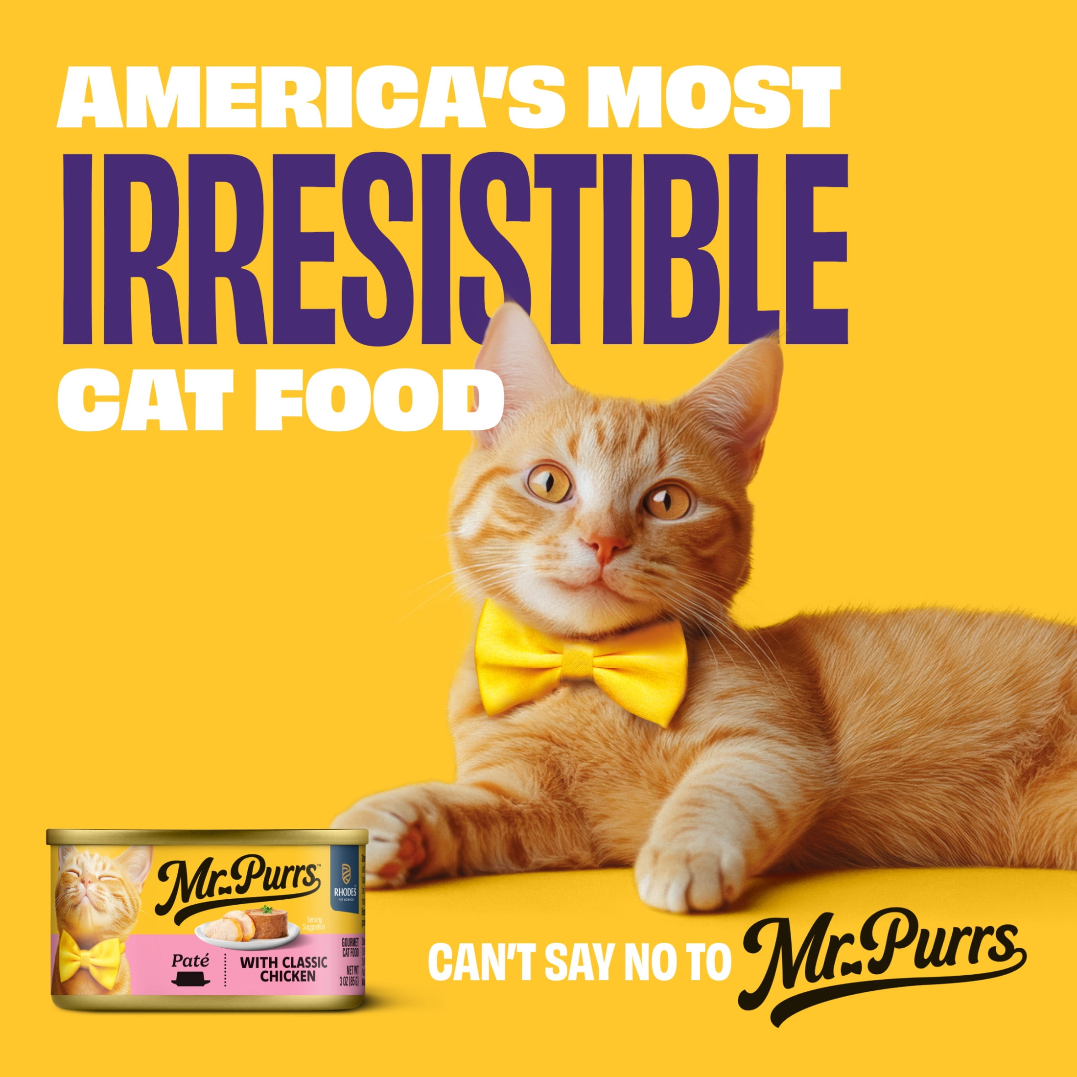(6 pack) Mr Purrs Classic Chicken Pate Wet Cat Food, 3 oz Can