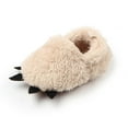 thumbnail image 4 of Visland Winter Baby Boys Girls Animal Plush Bear Paw Claw Toddler Shoes Infant Prewalker,Anti-Slip Soft Sole Sneaker, Plush Furry House Slippers, 4 of 4