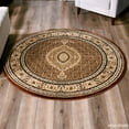 thumbnail image 2 of MDA Rug Imports Persian Collection Traditional Designed Area Rug 5'2'' Round - Brown, 2 of 2