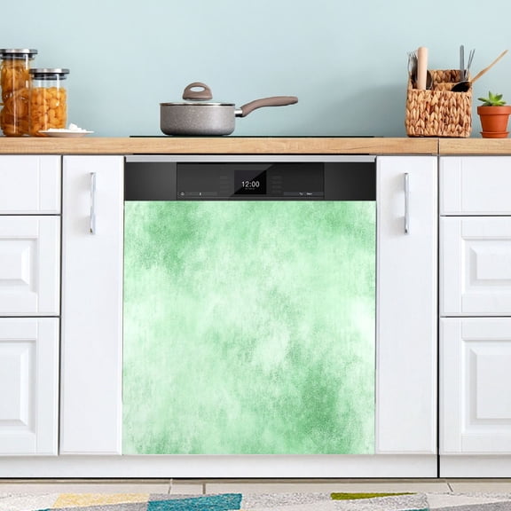 Haosy Dishwasher Magnet Cover Magnetic Fridge Door Cover Home Kitchen Decor Colorful Green Watercolor 23"x 26"