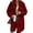 Wine Red, variant on Cuteduck Women's Long Sleeve Fleece Coat Lapel Button Down Long Cardigan Jackets Warm Winter Outwear S-XL