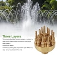 thumbnail image 3 of Water Fountain Nozzle, 3 Layers Fountain Nozzle  Brass Column Sprinkler Spray Head, Multi Direction Jet Pond Fountain Water Spray Sprinkler Head For Garden, Park, Pond, Pool,, 3 of 8