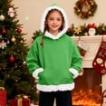 thumbnail image 2 of Wsyxszg Fleece Hoodies for Girls Cute Solid Hooded Long Sleeve Pullover Kids Cozy Relaxed Fit School Sweatshirts 5-15T, 2 of 8