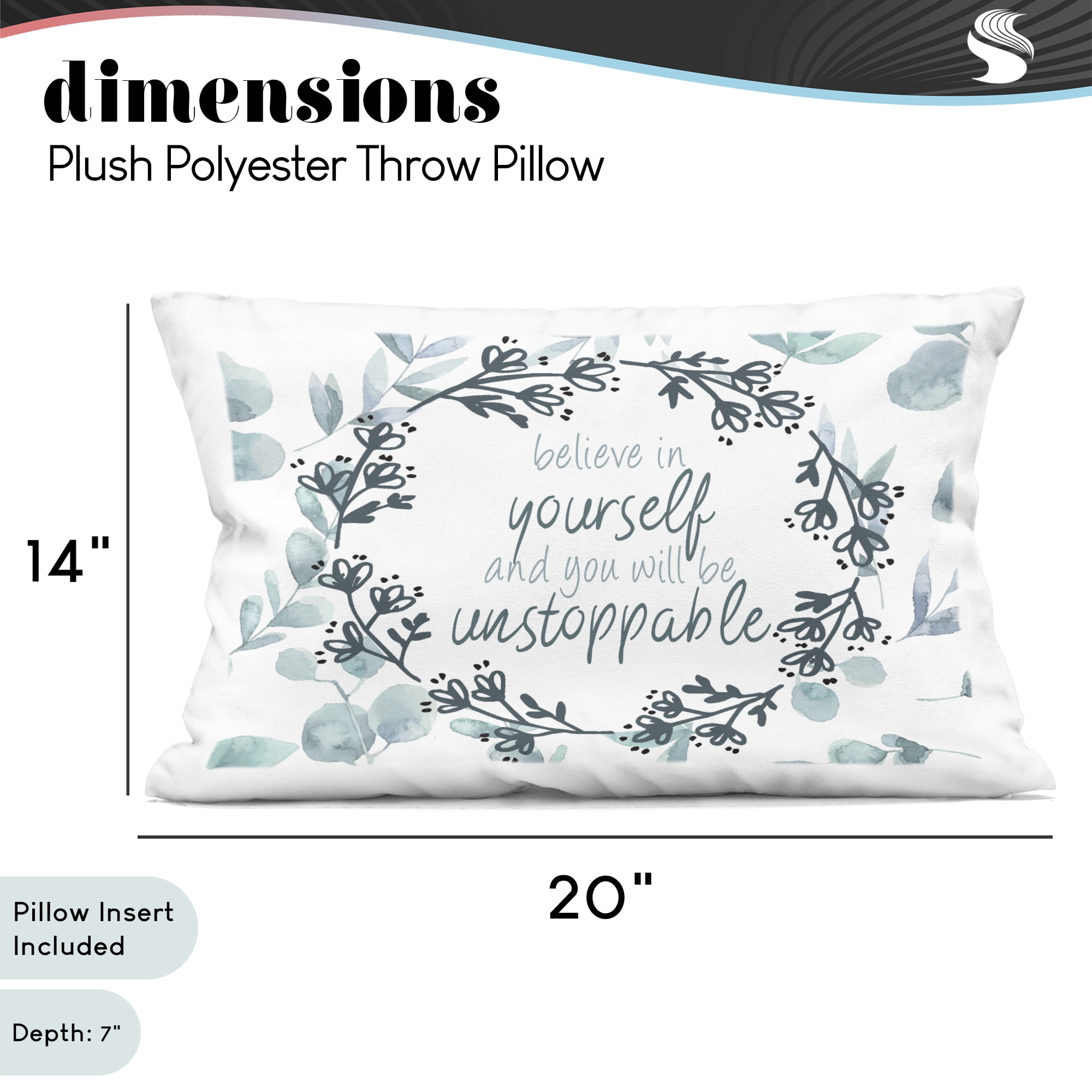 Stupell Industries You Will Be Unstoppable Decorative Printed Throw Pillow, design by Kim Allen, 14 x 7 x 20
