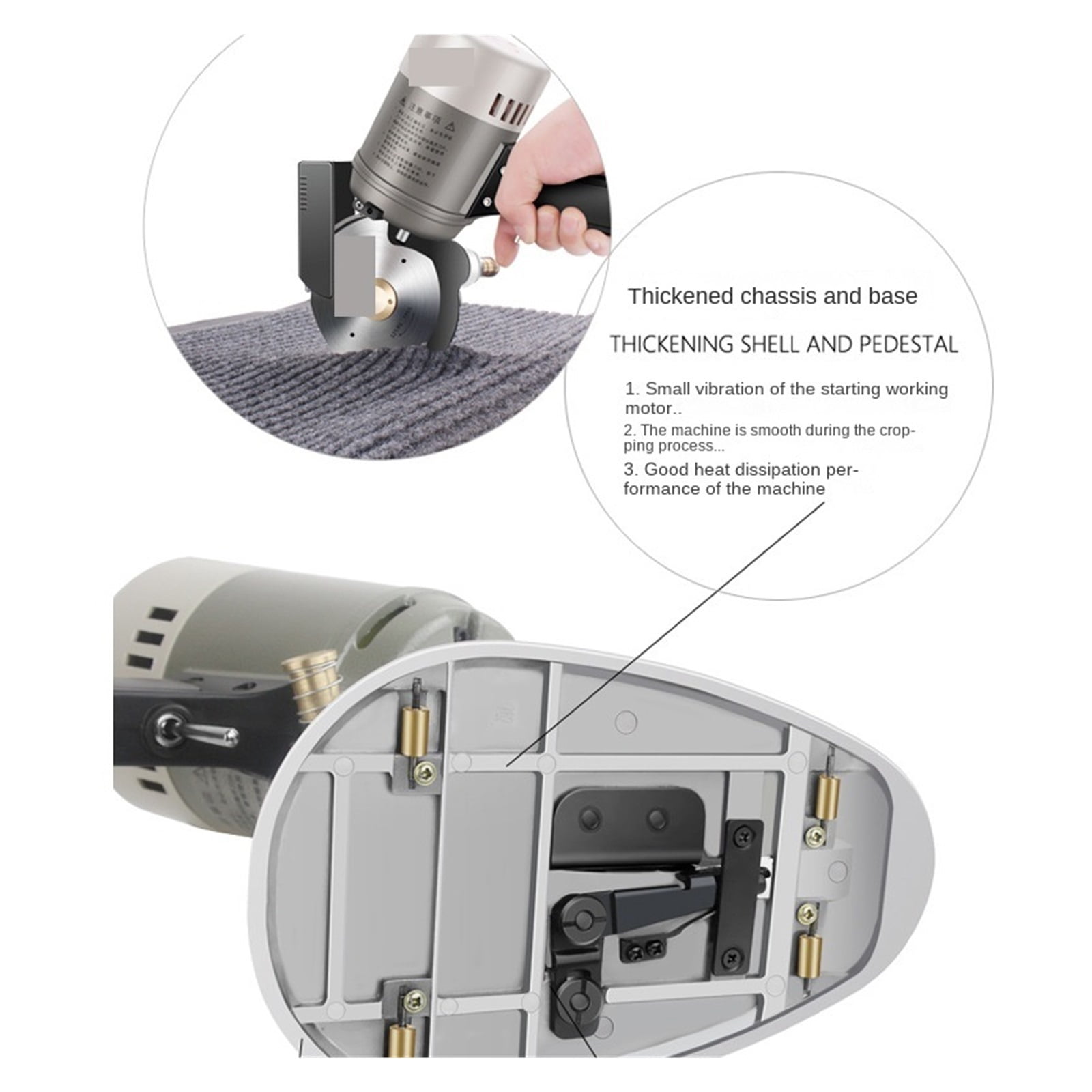 350W 125MM Electric Round Knife Cutting Machine Electric Cloth Leather Blanket Fabric Cardboard Cutter Cutting Thickness 4.5CM ,Lightweight and Comfortable