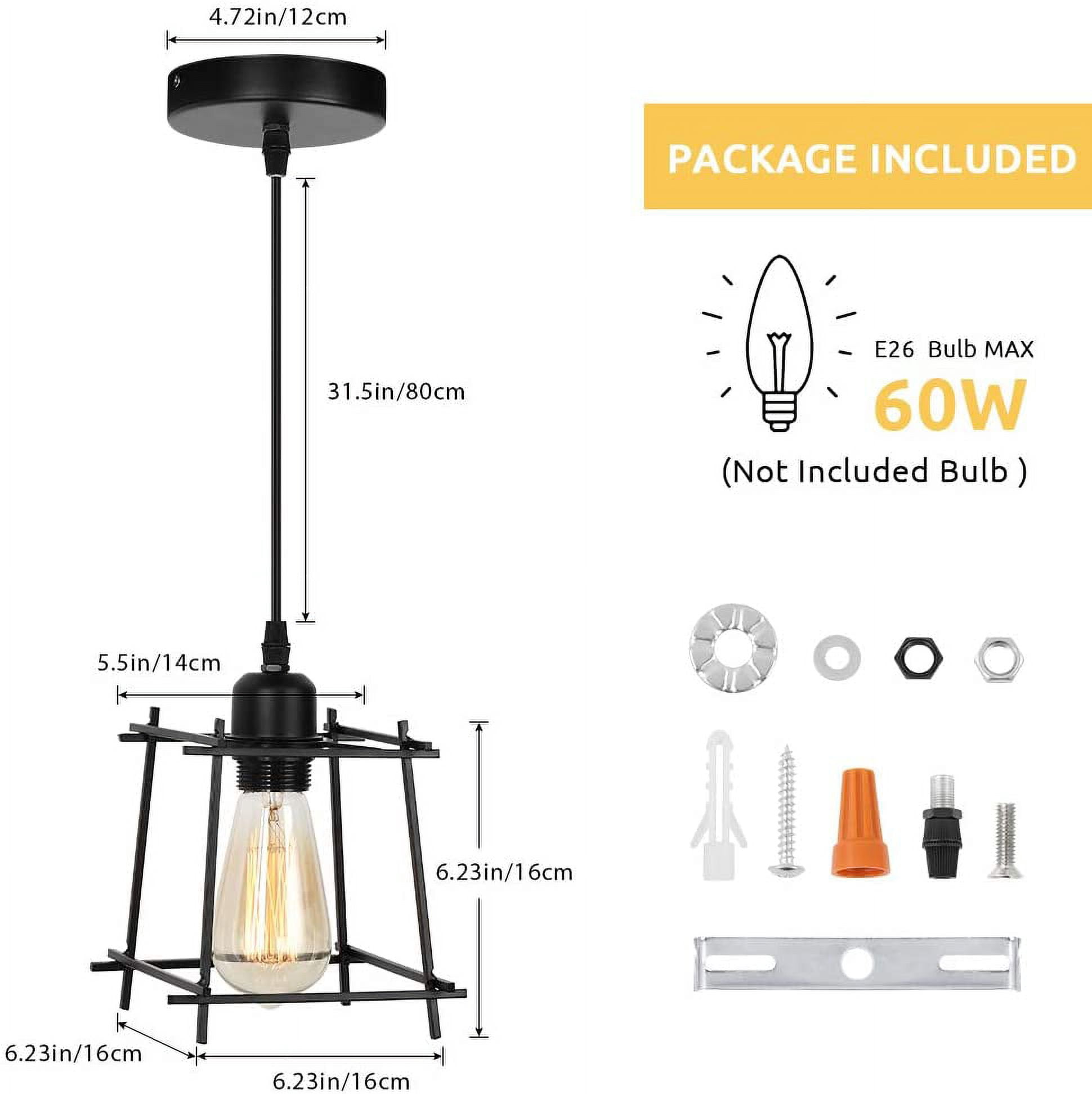 Oumilen Farmhouse 1 Light Ceiling Pendant Lights Black
