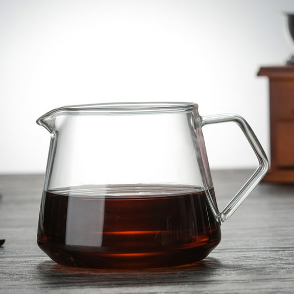 POPETPOP Glass Coffee Pot Transparent with Infuser for Storage Use 1Pc