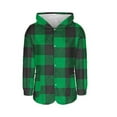 thumbnail image 7 of Christmas Women's Plaid Printed Fleece Thick Coats, Button-Down Hooded Sweater with Pockets, Fall Causual Outfits, 7 of 7