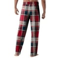 thumbnail image 4 of Zimjoy Red Pj Pants for Men Soft Elastic Waist Plaid Sleep Pant Casual Drawstring Warm Flannel Pajama Bottoms Comfy Loose Sleep Pant Christmas Sleep Bottoms with Pockets, Red L, 4 of 5