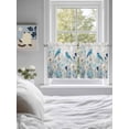 thumbnail image 3 of Blue Flowers 2 Panel Kitchen Curtains for Small Windows, Spring Birds Rustic Floral Pastoral Plants Bathroom Tier Curtain, Short Window Treatment for Bedroom/Living Room 55"x24", 3 of 6
