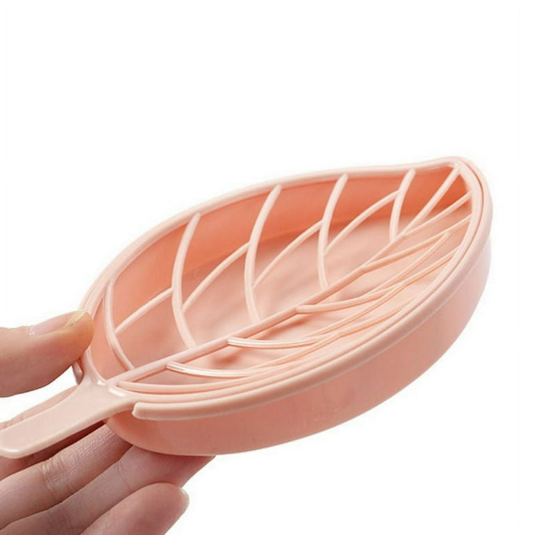 Portable Soap Dishes Plastic Double Layers Leaf-Shaped Soap Holder