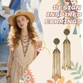thumbnail image 3 of DESIGNICE Boho Earrings,Stud Earrings Cute Earrings for Women,Chain Tassels Boho Earrings for Women,Style1, 3 of 7