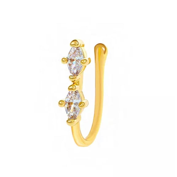HOOUN 1pc CZ Nose Ring U Shaped Nose Clip Cuff Non Piercing Body Jewelry Fashion-4